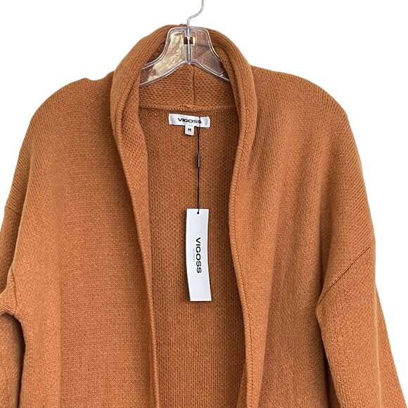 Vigoss Maxi Coatigan Oversized Duster Cardigan Brown NWT Medium - Picture 6 of 9